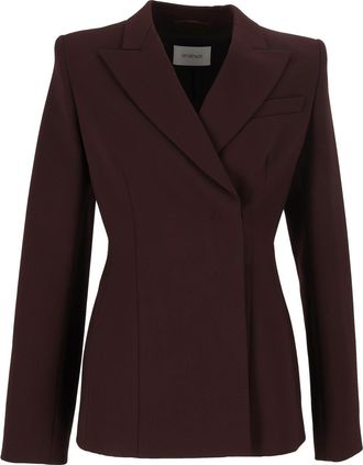 Sportmax Purple Ciocca Structured Fitted Back Vent Blazer