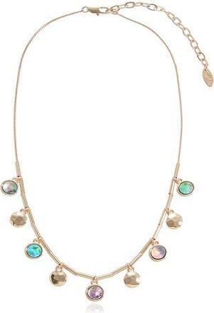 Ettika Abalone Disc Charm Frontal Necklace in Gold at Nordstrom Rack