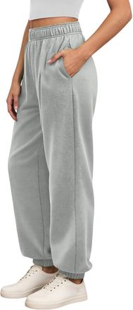 Generic OUMSHBI Sweatpants for Womens Fleece Lined Jogger Trousers Tapered Leg Lounge Pants High Waisted Elastic Running Workout Harem Jogging Bottoms with Po