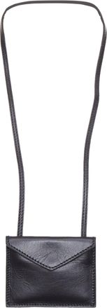 Giambattista Valli black leather mini envelop pouch necklace