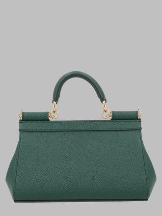 Dolce & Gabbana Womens Leather Handbag Sicily Mini Green Handbags Hand Bags