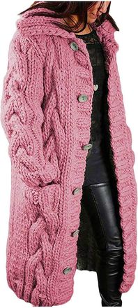 Generic Boyfriend Cardigans Women Lightweight Cardigan Sweater Pocket Hood Size Women Cardigan Breasted Large Long Single Sleeves Coat Womens Coat WomenS1Jack