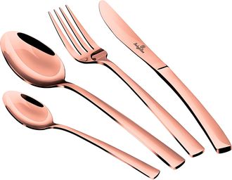 Berlinger Haus Rose Gold Cuberter&iacute;a Completa 24 Piezas Acero Inoxidable, Juego De Cubiertos 6 Personas, Pulido Brillante Oro Rosado - Berlinger Haus