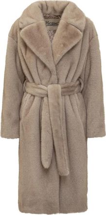 Herno Chantilly Coat - Dames - Jas met riem - Beige - XL - Polyester - Jassen
