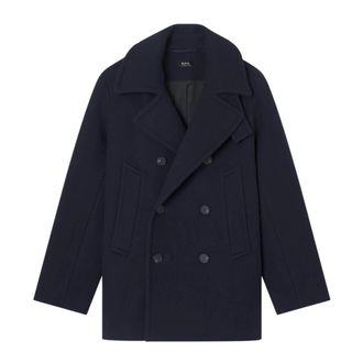 A.P.C. A.p.c. - Caban - Heren - Mantels - Blauw - Maat: M Wol