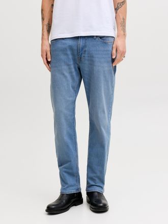 Jack & Jones Straight-Jeans JACK & JONES JJICLARK JJORIGINAL SQ 2, Herren, Gr. 30, L&auml;nge 34, blau denim, Denim/Jeans, Obermaterial: 76% Baumwolle, 22% Polyester, 2