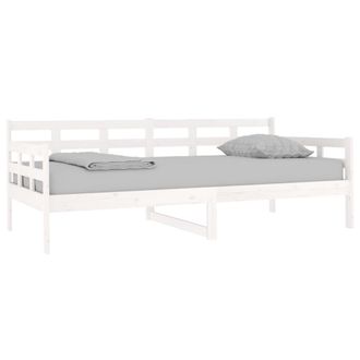 vidaXL Sof&aacute; Cama Madera Maciza De Pino Blanco 90x190 Cm Vidaxl