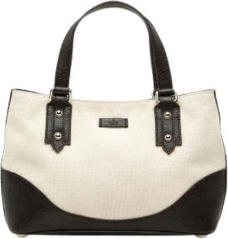 Gucci Pre-owned Canvas Handbag - Dames - Vintage Handtas - Beige - ONE Size - Vintage