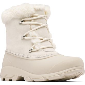 Sorel Snow Angel Faux Fur Detail Waterproof Boot in Chalk/Light Clay at Nordstrom, Size 11