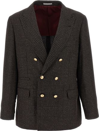 Brunello Cucinelli Brown Prince of Wales blazer