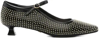 Marc Ellis studded strapped heeled pumps - women - Leather/Rubber/Calf Leather/Calf Leather - 38 - Black