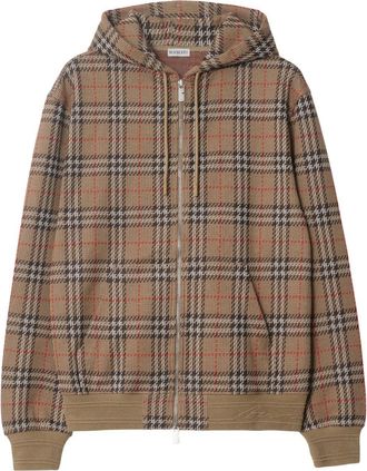 Burberry Felpa con motivo Vintage Check e cappuccio - Marrone