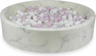 OEM Piscina Seca 130x30 M&aacute;rmol Con 600 Bolas: Rosa Claro Perla, Blanco, Transparente, Perla