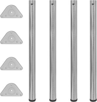 vidaXL Vidaxl - 4 Patas De Mesa Ajustables En Alturas 870 Mm Color N&iacute;quel Pulido