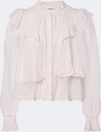 Isabel Marant Kelmon embroidered ruffled cotton blouse