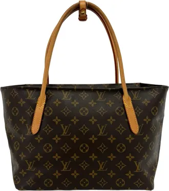 Louis Vuitton Brown Leather Pvc Handbag Tote Bag (Pre-Owned)