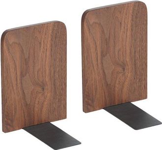 OEM Sujetalibros De Madera Antideslizantes, Sujetalibros M&oacute;viles, Gran Capacidad De Carga, Se Pueden Usar Como Estantes Para Cd, 1 Par