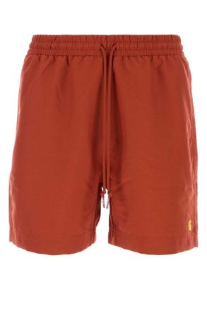Carhartt Work in Progress Carhartt Wip Red Polyester Chase Swim Trunks