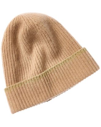 Portolano Lurex Ribbed Cashmere Beanie