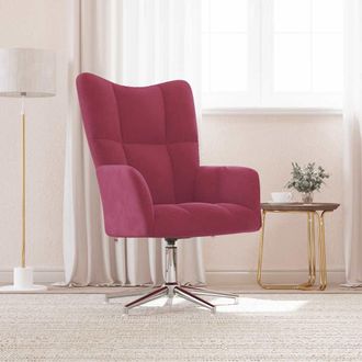 vidaXL Sill&oacute;n De Relax De Terciopelo Rojo Vino Tinto Vidaxl