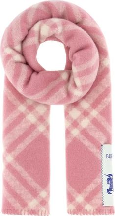 Burberry Accessoires, Heren, Roze, ONE Size, Wol, Check Wol Sjaal