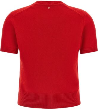 Ferragamo Cashmere Short-Sleeved Sweater - Red