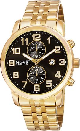 August Steiner Mens Stainless Steel Watch