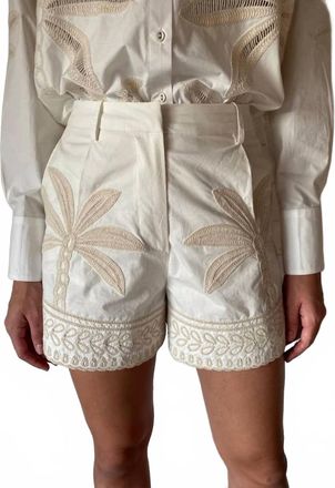 Hemant & Nandita Buckle Belt Shorts In White