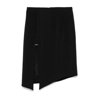 MUGLER Rokken, Dames, Zwart, M, Asymmetrische Rok met Piercings