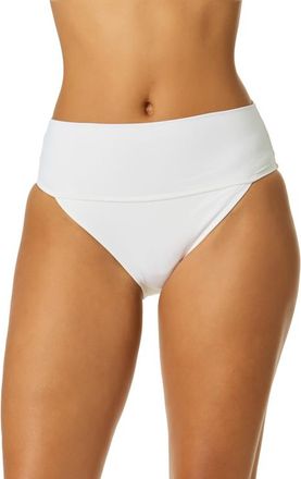 Anne Cole Womens Live In Color White Soft Band High Waist Swim Bottom at Nordstrom, Size X-Small