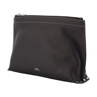 A.P.C. Womens Neige Clou Vanity Case Leather Black Cowhide Accessories Vanity-case