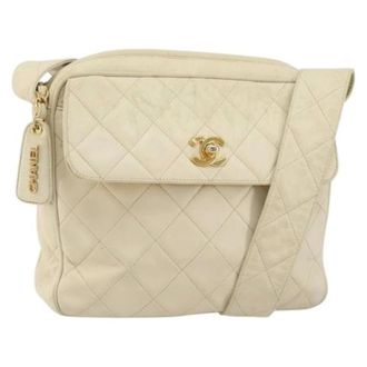 Chanel Pre-owned Cross Body Bags, female, White, Size: ONE SIZE Pre-owned Vintage Cross Body Bag