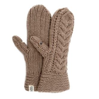 Nirvanna Designs Hand Knit Soho Mittens in Taupe at Nordstrom