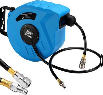 Trade Shop Trade Shop - Avvolgitubo Aria Compressa Con Tubo 15 Mt Attacco 1/4 Fissaggio A Parete Muro