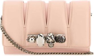 Alexander McQueen The Slash leather clutch bag - women - Lambskin/Calf Leather/Suede - One Size - Pink