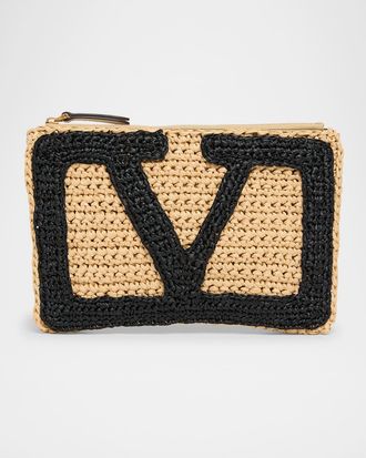 Valentino Garavani Viva Superstar VLOGO Crochet Clutch Bag
