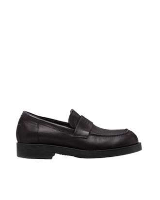 Maison Margiela Structured Black Moccasins with Rubber Sole and Numeric Logo