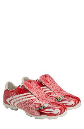 Yohji Yamamoto F50 Tunit Firm Ground Football Boot in Off White/Red/Maroon at Nordstrom, Size 10.5 Womens