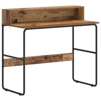 vidaXL Scrivania Con Spazio Di Archiviazione Legno Antico Vidaxl