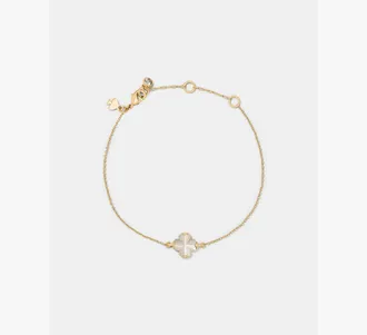 Kate Spade New York Womens Spade Flower Solitaire Bracelet in White