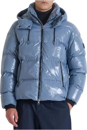 Antony Morato Glanzende Relaxed Fit Donsjas - Heren - Winterjassen - Blauw - L - Jassen