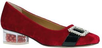 J. Reneé Kreengle Square Toe Pump in Red/Black at Nordstrom, Size 9.5