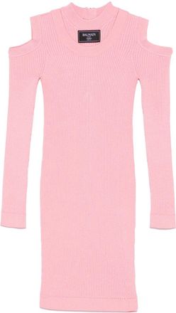 Balmain ribbed mini dress - Pink