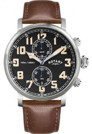 Rotary RGS10000-04 Mens Heritage Pilot Watch - Silver - One Size