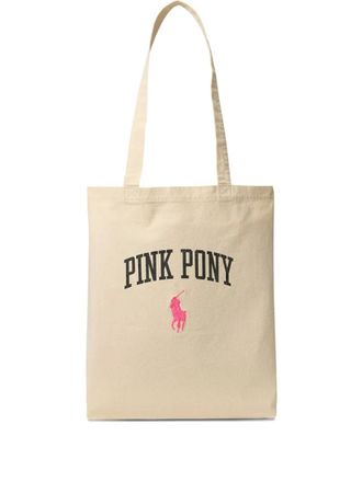 Polo Ralph Lauren Pink Pony logo-detail tote bag - men - Cotton - OS - Neutrals