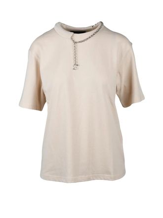 Sportmax Cream Cotton Chain T-Shirt