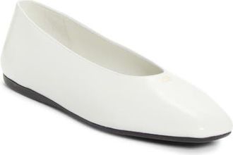 Prada Ballerina Flat in Bianco at Nordstrom, Size 11.5Us