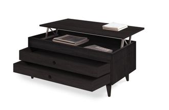 HOGAR 24 Mesa centro elevable madera dos cajones deslizantes, negro