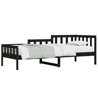 Berkfield Home Beautiful Day Bed Black 80x200 cm Solid Wood Pine