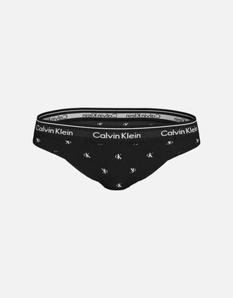 Calvin Klein Womens Women Diamond Logo Print Bikini Brief, Black - Size: XL